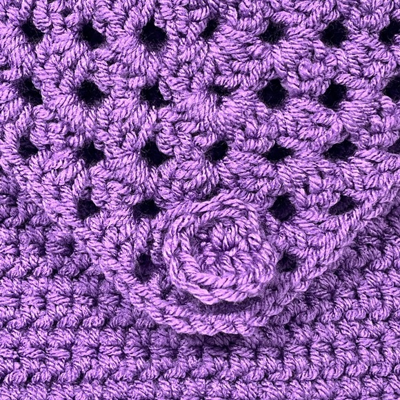 Purple Crochet Wristlet Clutch - Picture 3 of 10